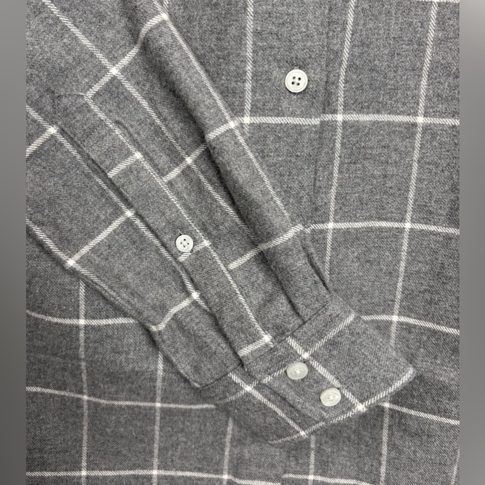 NEW Untuckit Septima Gray Windowpane Check Plaid Flannel Long Sleeve 2 Gray 0995 - Picture 2 of 7